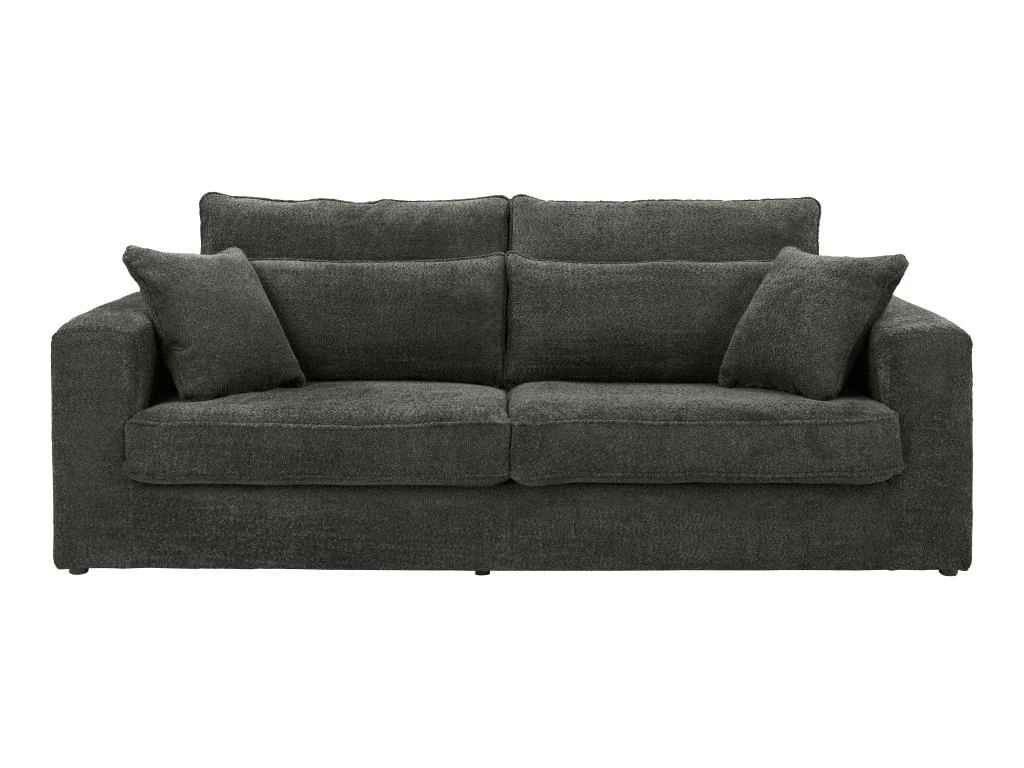 Canapé 3 Places En Tissu Bouclette Gris Anthracite MONDOVI 3 Canapé 3 Places En Tissu Bouclette Gris Anthracite MONDOVI – Image 3