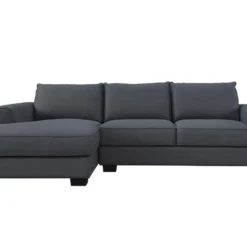 Canapé D'angle Gauche En Tissu Gris Anthracite ELAUNA -Promos Chesteris Boutique canape 12701003