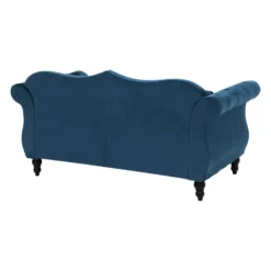 Canapé Chesterfield 3 Places En Velours Bleu SKIEN -Promos Chesteris Boutique canape 12866317