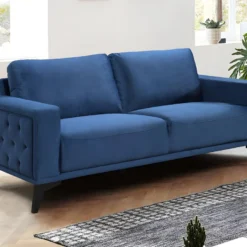 Canapé 3 Places En Velours Bleu Roi AZILIS 7 Canapé 3 Places En Velours Bleu Roi AZILIS -Promos Chesteris Boutique canape 12872827