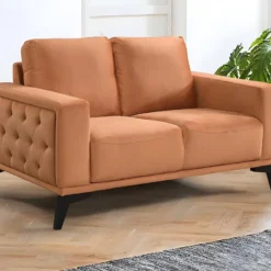 Canapé 2 Places En Velours Terracotta AZILIS -Promos Chesteris Boutique canape 12873607