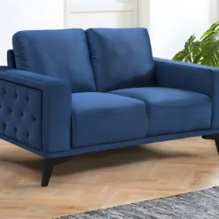 Canapé 2 Places En Velours Bleu Roi AZILIS -Promos Chesteris Boutique canape 12873639