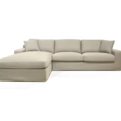 Hexagone - Canapé D'angle Fixe Gauche - Tissu Mastic - L 306 X P 190 X H 82 Cm - Street