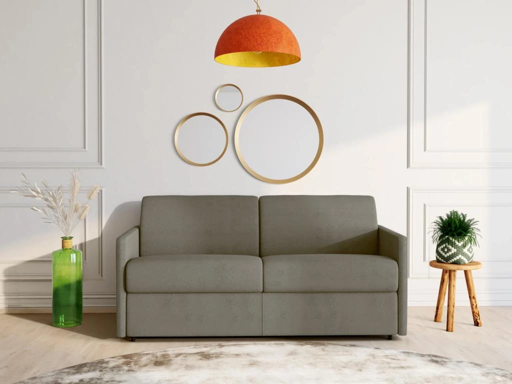 Canapé 4 Places Convertible Express En Tissu CALIFE - Gris Clair - Couchage 160 Cm - Matelas 18 Cm 1 Canapé 4 Places Convertible Express En Tissu CALIFE - Gris Clair - Couchage 160 Cm - Matelas 18 Cm