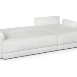 Canapé D'angle Droit 5 Places Convertible Avec Coffre De Rangement En Tissu Bouclettes écru - Giulia -Promos Chesteris Boutique canape 12952919