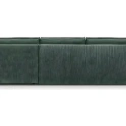 Canapé D'angle Convertible Réversible 5 Places Avec Coffre De Rangement En Velours Fines Côtes Vert - Harper -Promos Chesteris Boutique canape 12952951