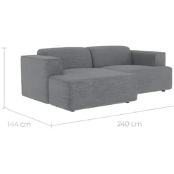 Canapé D'angle Gauche 3 Places Aska En Tissu Gris Foncé Chiné -Promos Chesteris Boutique canape 12998087