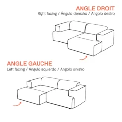 Canapé D'angle Gauche 3 Places Aska En Tissu Gris Foncé Chiné -Promos Chesteris Boutique canape 12998093