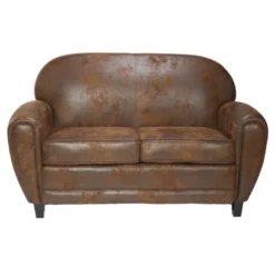 Canapé Club 2 Places Marron Vieilli