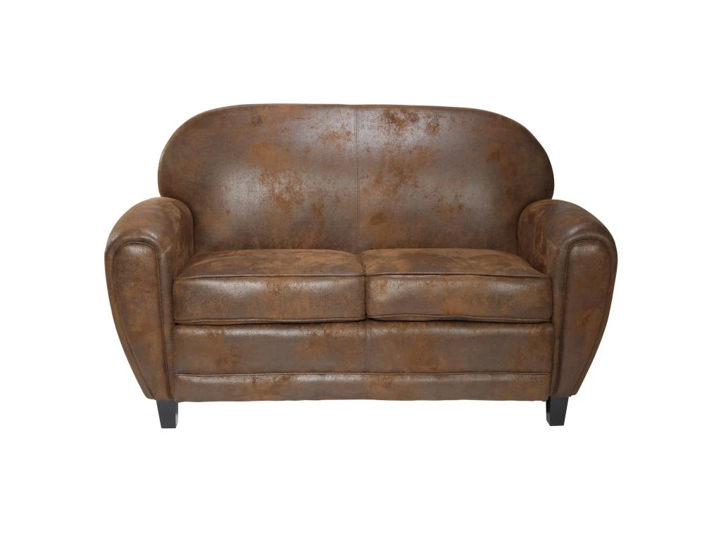 Canapé Club 2 Places Marron Vieilli 1 Canapé Club 2 Places Marron Vieilli