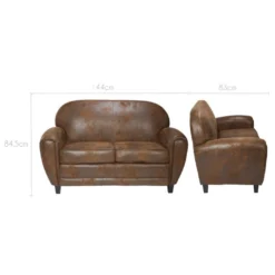 Canapé Club 2 Places Marron Vieilli 9 Canapé Club 2 Places Marron Vieilli -Promos Chesteris Boutique canape 12998175