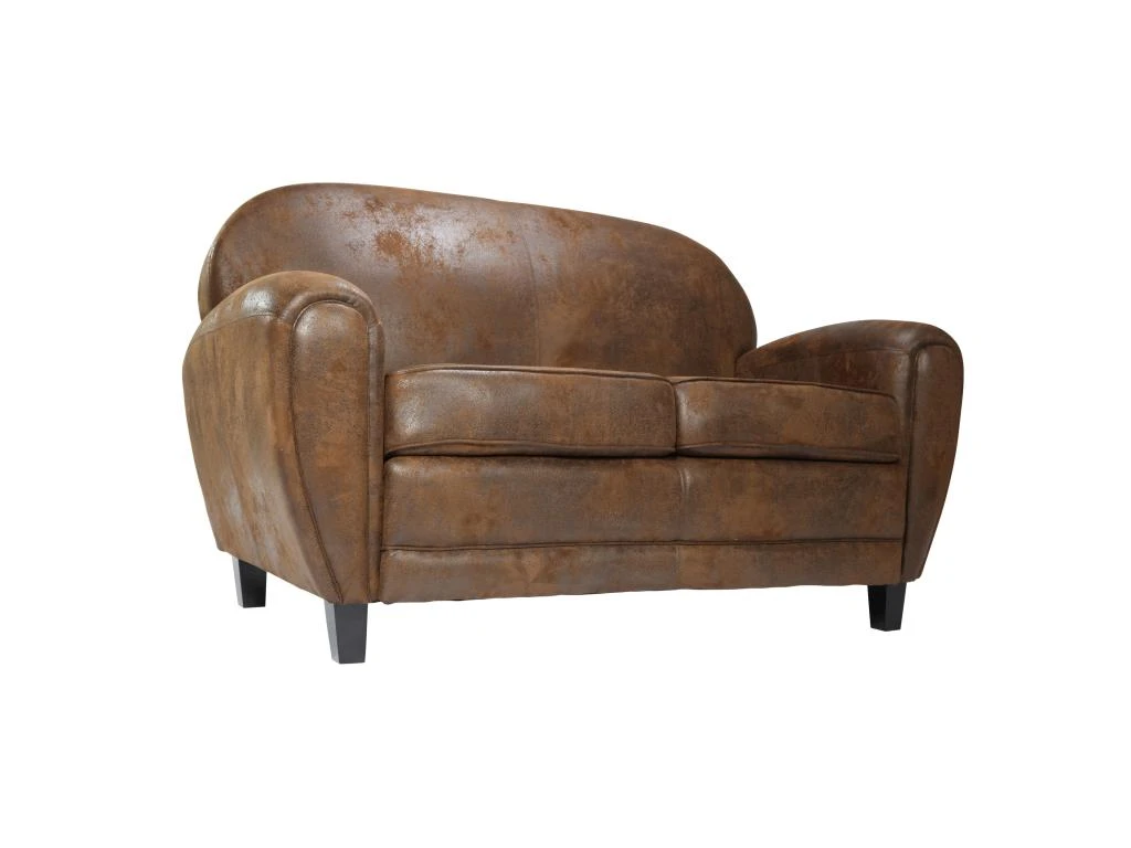 Canapé Club 2 Places Marron Vieilli 5 Canapé Club 2 Places Marron Vieilli – Image 5