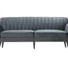 Canapé Monarque 3 Places En Velours Gris