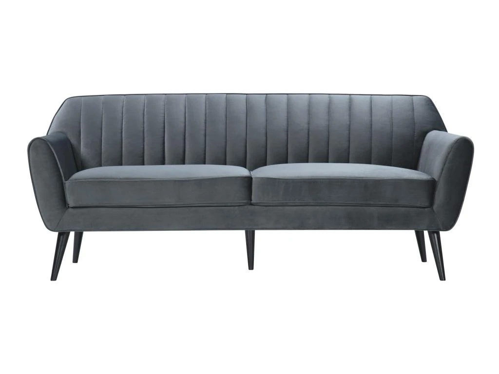 Canapé Monarque 3 Places En Velours Gris 1 Canapé Monarque 3 Places En Velours Gris