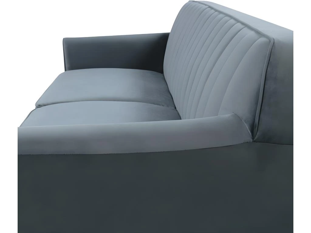 Canapé Monarque 3 Places En Velours Gris 6 Canapé Monarque 3 Places En Velours Gris – Image 6