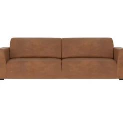 Canapé Marron 3 Places Edouard En Tissu Recyclé