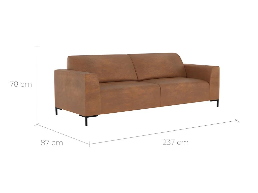 Canapé Marron 3 Places Edouard En Tissu Recyclé 2 Canapé Marron 3 Places Edouard En Tissu Recyclé – Image 2