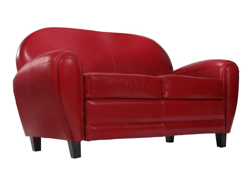 Canapé Club 2 Places Rouge 4 Canapé Club 2 Places Rouge – Image 4