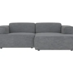 Canapé D'angle Droit 3 Places Aska En Tissu Gris Foncé Chiné