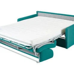 Canapé 4 Places Convertible Express En Tissu CALIFE - Turquoise - Couchage à Lattes Larges 160 Cm - Matelas 18 Cm -Promos Chesteris Boutique canape 13017109