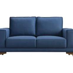 Canapé 2 Places En Tissu Bleu Nuit Avec Pieds En Bois MOSSEA 6 Canapé 2 Places En Tissu Bleu Nuit Avec Pieds En Bois MOSSEA -Promos Chesteris Boutique canape 13042703