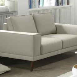 Canapé 2 Places En Tissu Gris Avec Pieds En Bois MOSSEA 7 Canapé 2 Places En Tissu Gris Avec Pieds En Bois MOSSEA -Promos Chesteris Boutique canape 13043061