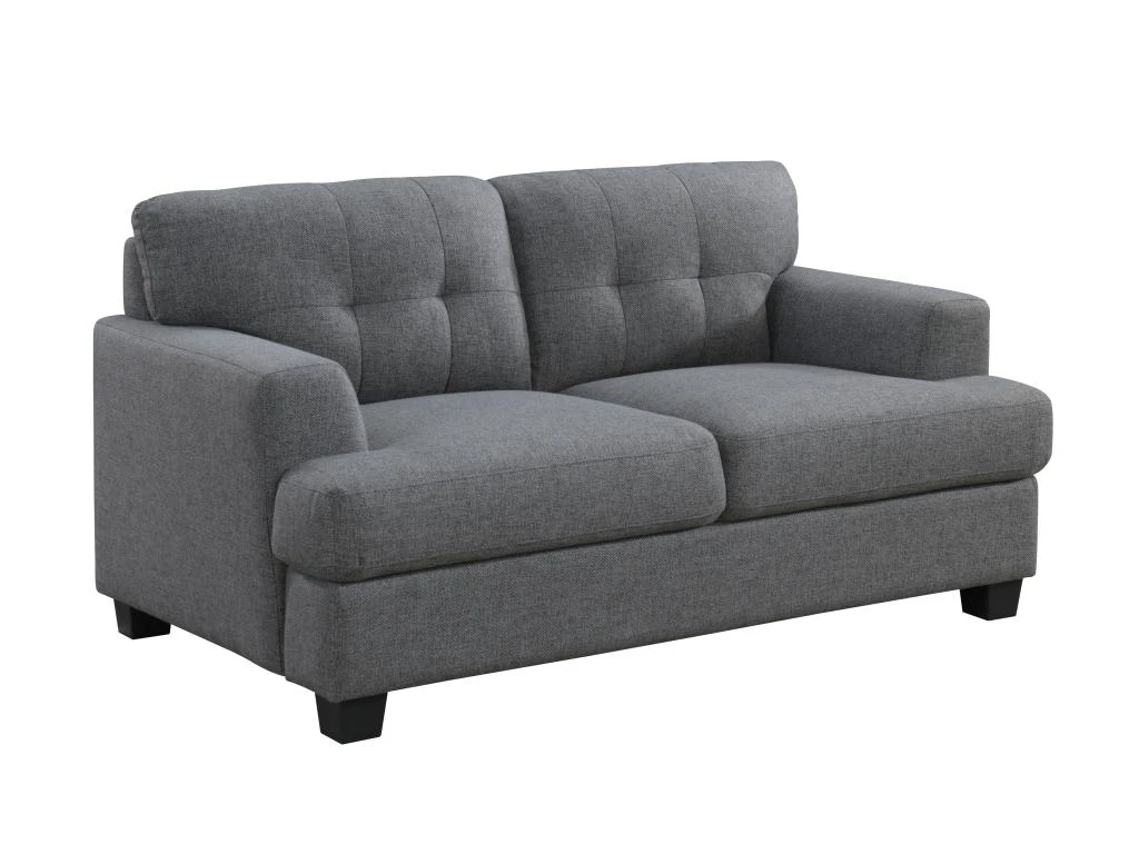 Canapé 2 Places En Tissu Gris Anthracite ROLLY 2 Canapé 2 Places En Tissu Gris Anthracite ROLLY – Image 2