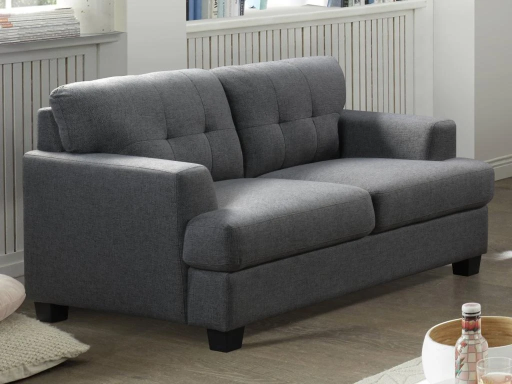 Canapé 2 Places En Tissu Gris Anthracite ROLLY 4 Canapé 2 Places En Tissu Gris Anthracite ROLLY – Image 4