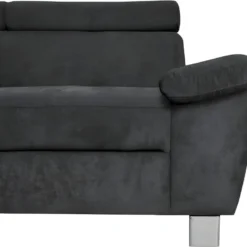 Canapé D'angle En Tissu Velours Luxe 5 Places LUGO Noir, Angle Droit -Promos Chesteris Boutique canape 13175853