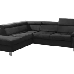 Canapé D'angle En Tissu Velours Luxe 5 Places LUGO Noir, Angle Gauche 9 Canapé D'angle En Tissu Velours Luxe 5 Places LUGO Noir, Angle Gauche -Promos Chesteris Boutique canape 13175935