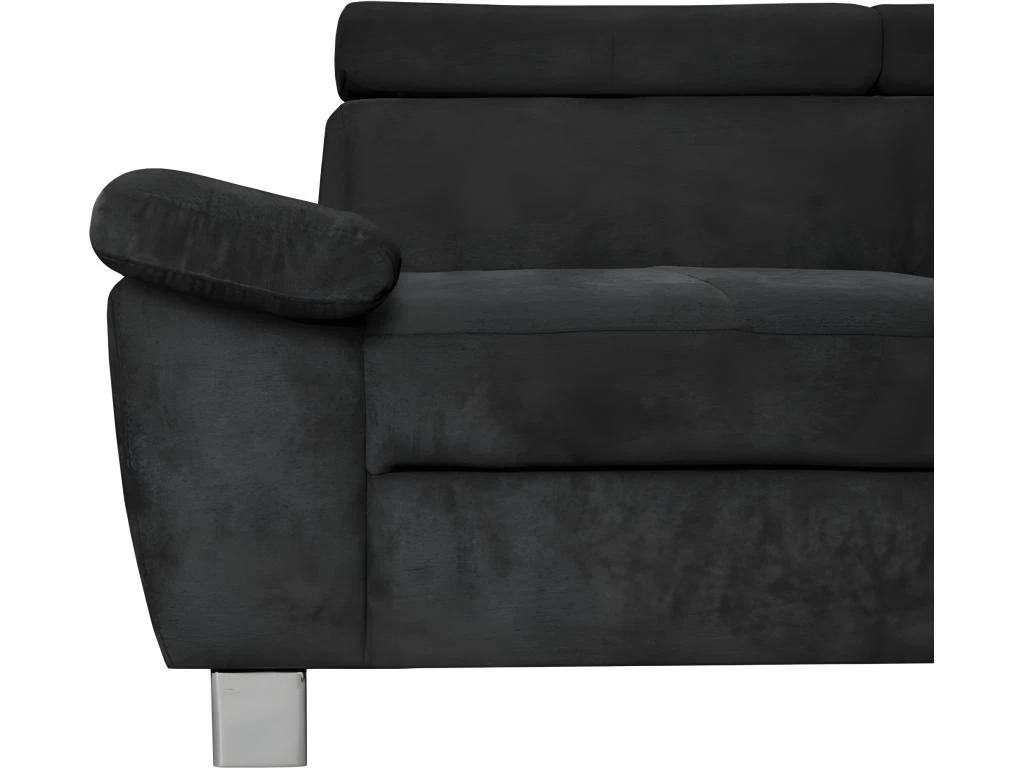 Canapé D'angle En Tissu Velours Luxe 5 Places LUGO Noir, Angle Gauche 6 Canapé D'angle En Tissu Velours Luxe 5 Places LUGO Noir, Angle Gauche – Image 6