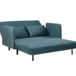 Belushi - Canapé Convertible 2 Places En Velours (L120cm) - Couleur - Bleu Canard -Promos Chesteris Boutique canape 13282303