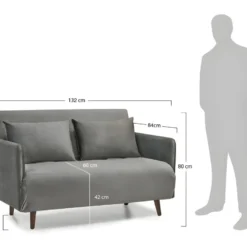 Belushi - Canapé Convertible 2 Places En Velours (L120cm) - Couleur - Bleu Canard -Promos Chesteris Boutique canape 13282317