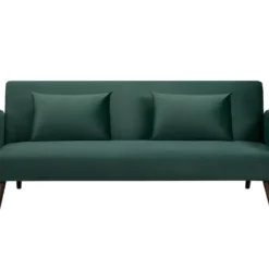 Nielson - Canapé Convertible 3 Places Velours - Couleur - Vert Forêt