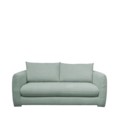 Wiame - Canapé Convertible 2,5 Places En Velours Côtelé - Couleur - Vert D'eau