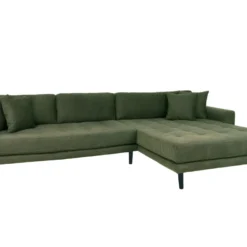 Lido - Canapé D'angle Droit En Tissu Pieds Noirs L290cm - Couleur - Vert Olive -Promos Chesteris Boutique canape 13284301