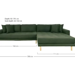 Lido - Canapé D'angle Droit En Tissu Pieds Noirs L290cm - Couleur - Vert Olive -Promos Chesteris Boutique canape 13284309