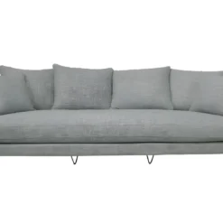 Villabon - Canapé 4 Places En Tissu Pieds épingles Noirs - Couleur - Gris