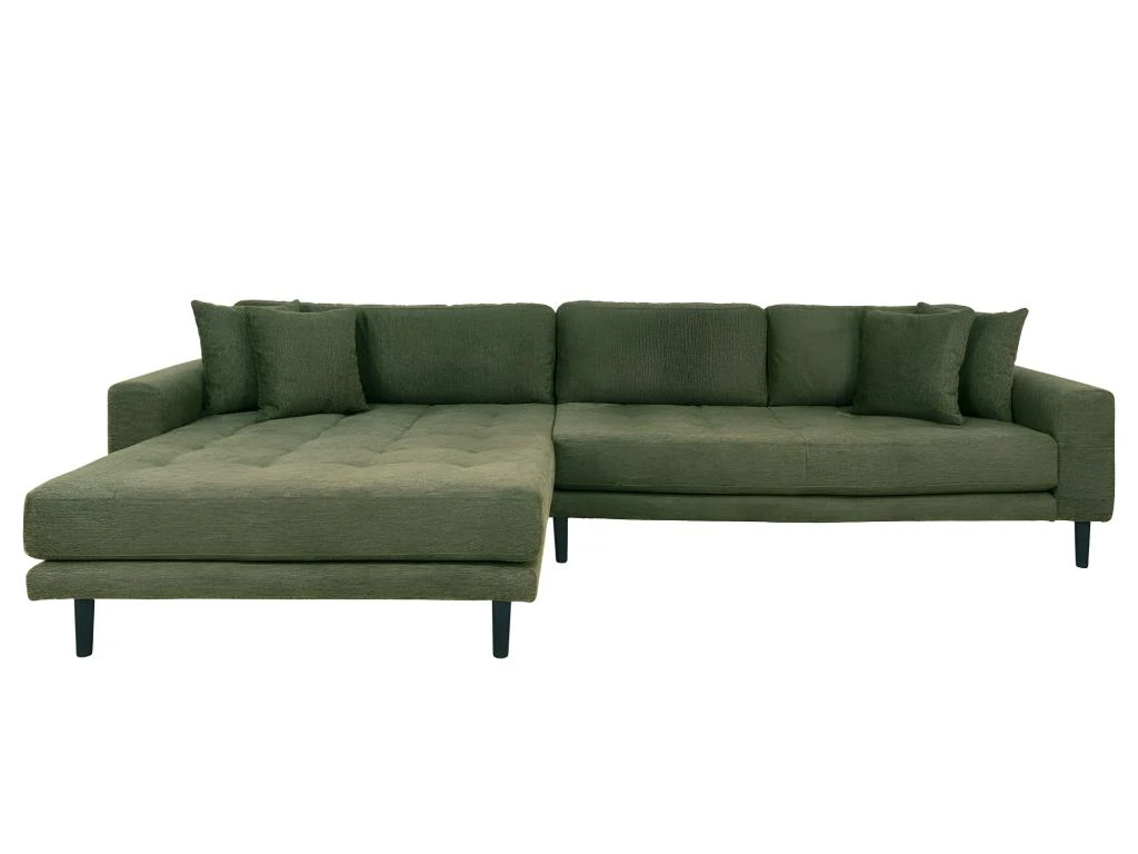 Lido - Canapé D'angle Gauche En Tissu Pieds Noirs L290cm - Couleur - Vert Olive 1 Lido - Canapé D'angle Gauche En Tissu Pieds Noirs L290cm - Couleur - Vert Olive