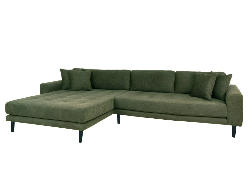 Lido - Canapé D'angle Gauche En Tissu Pieds Noirs L290cm - Couleur - Vert Olive 3 Lido - Canapé D'angle Gauche En Tissu Pieds Noirs L290cm - Couleur - Vert Olive – Image 3