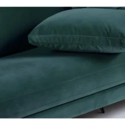 Villabon - Canapé 4 Places En Velours Pieds épingles Noirs - Couleur - Vert Eucalyptus -Promos Chesteris Boutique canape 13285679