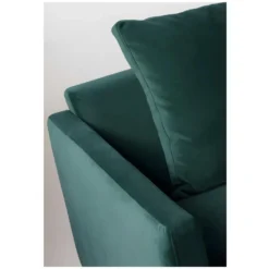 Villabon - Canapé 4 Places En Velours Pieds épingles Noirs - Couleur - Vert Eucalyptus -Promos Chesteris Boutique canape 13285681