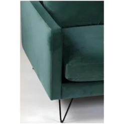 Villabon - Canapé 4 Places En Velours Pieds épingles Noirs - Couleur - Vert Eucalyptus -Promos Chesteris Boutique canape 13285683