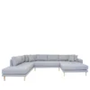 Lido - Canapé En U En Tissu - Couleur - Gris Clair
