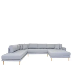 Lido - Canapé En U En Tissu - Couleur - Gris Clair