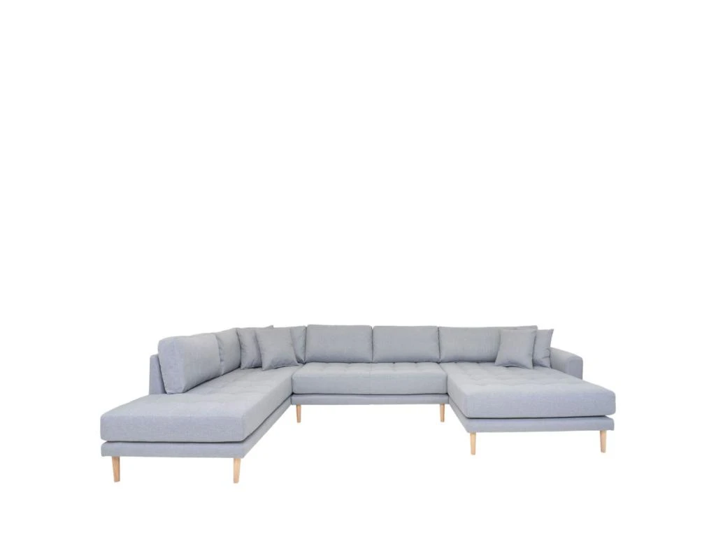 Lido - Canapé En U En Tissu - Couleur - Gris Clair 1 Lido - Canapé En U En Tissu - Couleur - Gris Clair