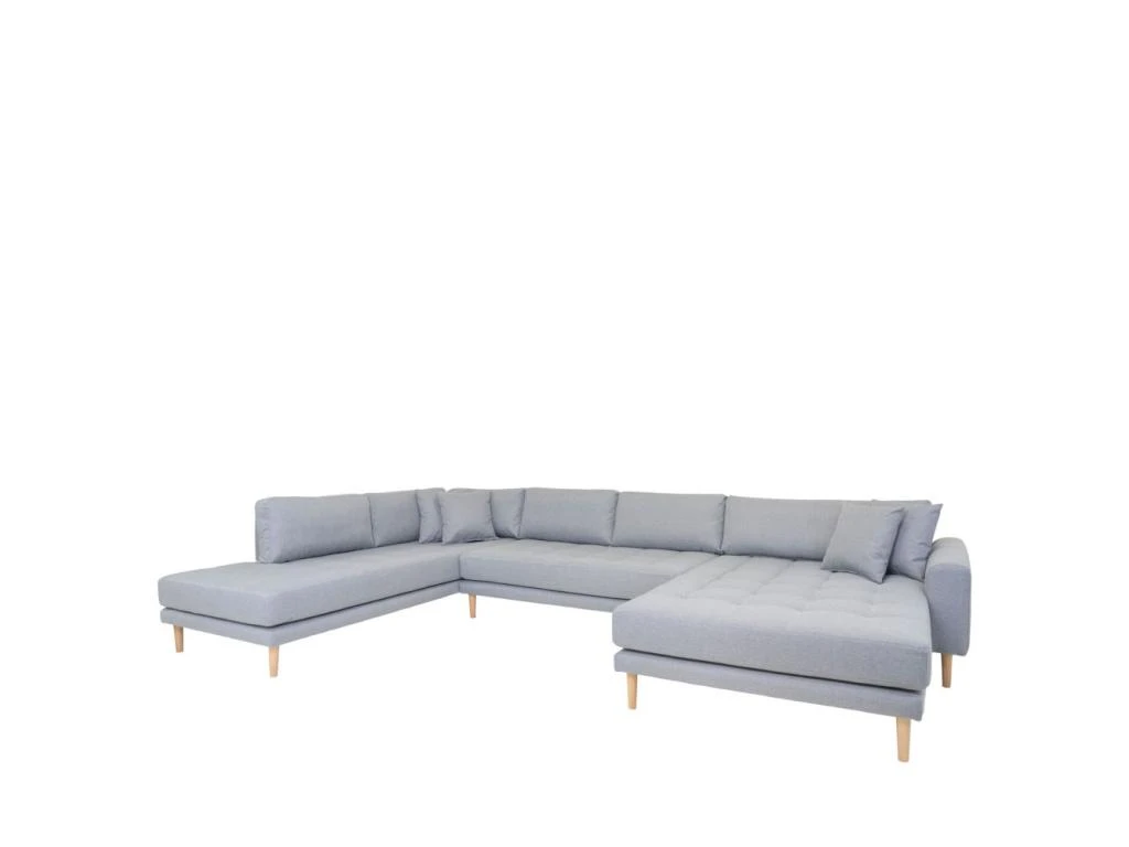 Lido - Canapé En U En Tissu - Couleur - Gris Clair 2 Lido - Canapé En U En Tissu - Couleur - Gris Clair – Image 2