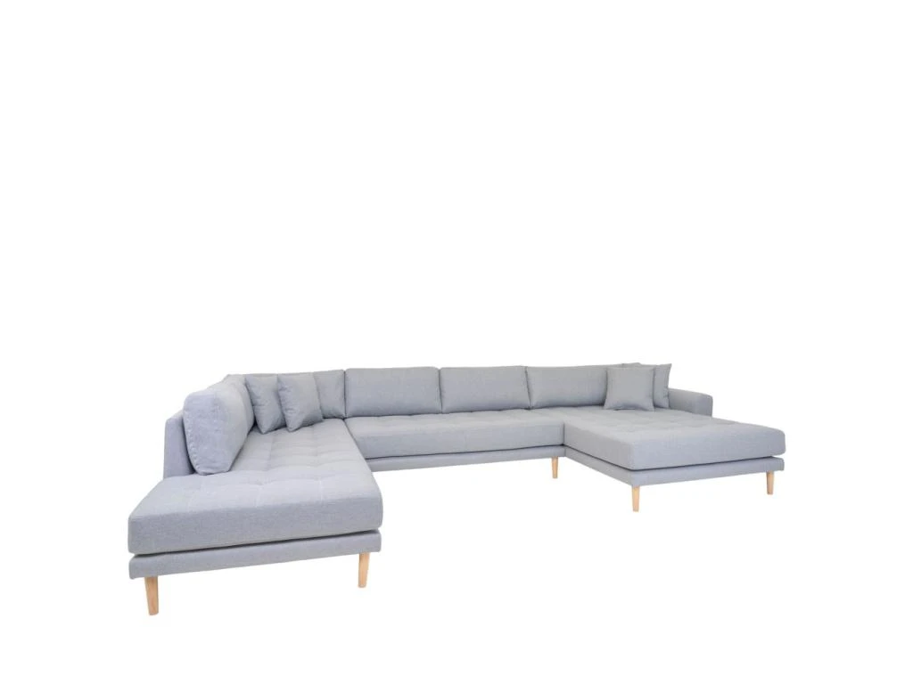Lido - Canapé En U En Tissu - Couleur - Gris Clair 3 Lido - Canapé En U En Tissu - Couleur - Gris Clair – Image 3