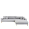 Lido - Canapé D'angle Droit En Tissu L290cm - Couleur - Gris Clair