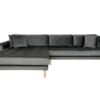 Lido - Canapé D'angle Gauche En Velours L290cm - Couleur - Gris